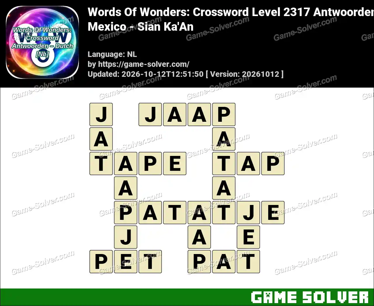 Words Of Wonders: Crossword Level 2317 Antwoorden – Mexico – Sian Ka’An
